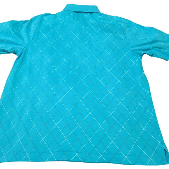 Jos A Bank Leadbetter Mens Golf Polo Blue Size M Cotton Blend Short Sleeve - Picture 2 of 12